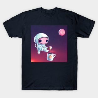 Cute Astronaut and Coffee T-Shirt